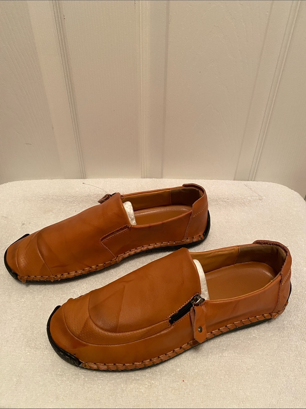 Mens Slip-On Tan Casual Loafers …size 11 1/2